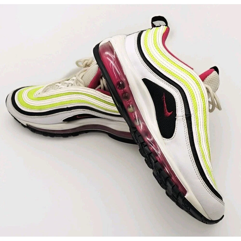 Nike Air Max 97 GS 'White Rush Pink Volt' CJ9978-100 Youth 6Y/Womens 7.5